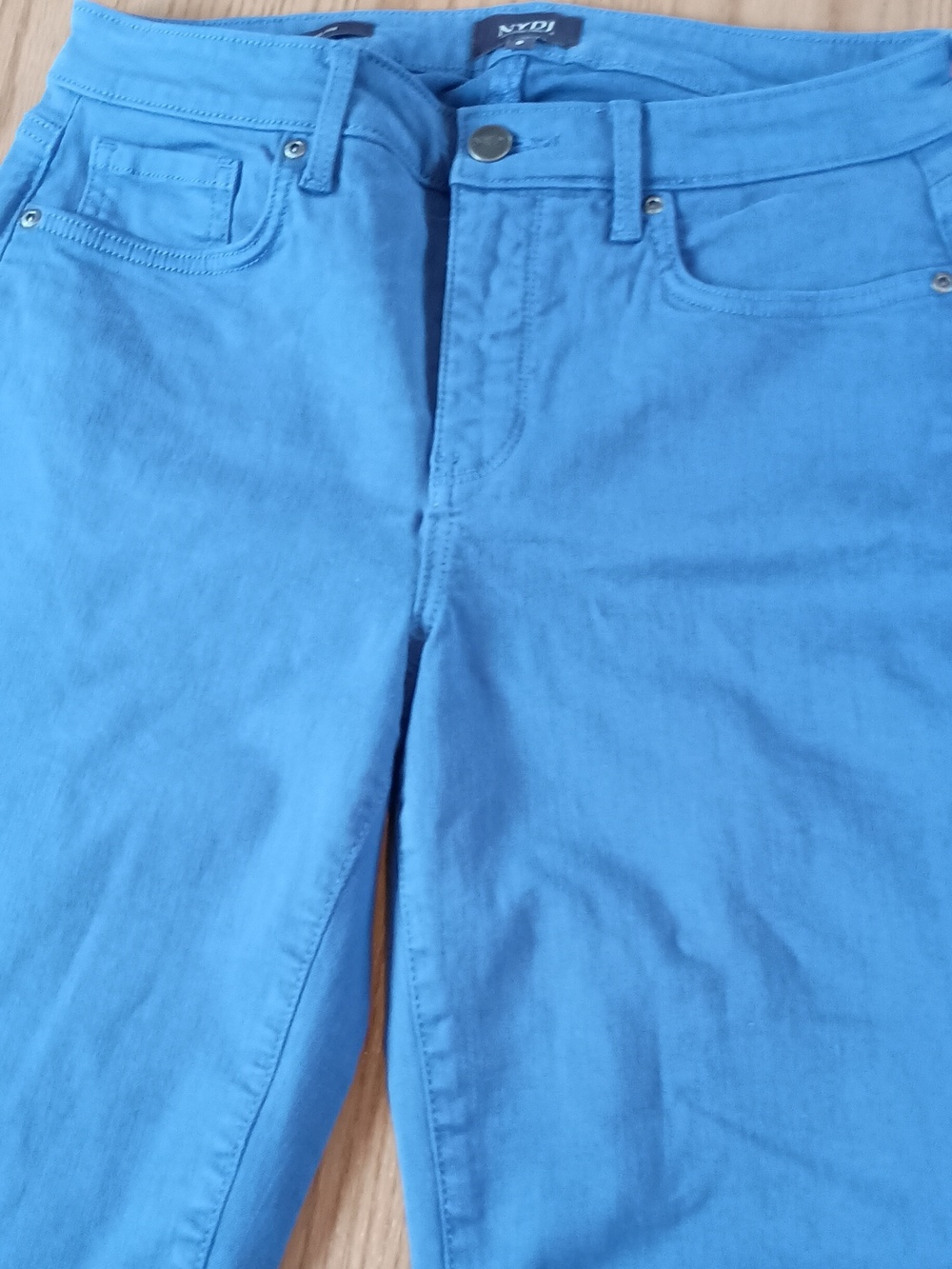 NYDJ Slim Ankle Jeans in Royal Blue with Ankle Slit Size 6 Lift And Tuck - Picture 5 of 11